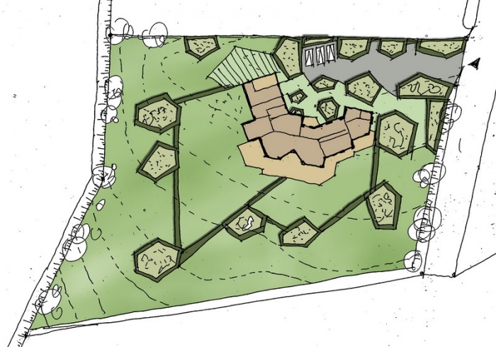 Jardin d'une maison de campagne