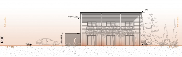 Habitat Individuel / Basse énergie / Ossature bois : facade2