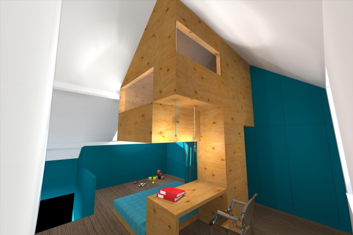 CABANE, amnagement d'une chambre d'enfant, d'un bureau et d'une chambre d'amis sous combles  Villeneuve d'Ascq : image_projet_mini_72816