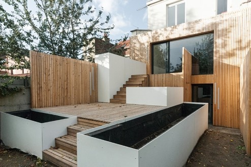 FENTRE SUR JARDIN, Rhabilitation et extension d'une maison de ville, amnagement d'une terrasse et des espaces extrieurs  Marcq en Baroeul